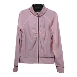 Zella Large Brown/pink Mesh Performance Reversible Jacket RARE